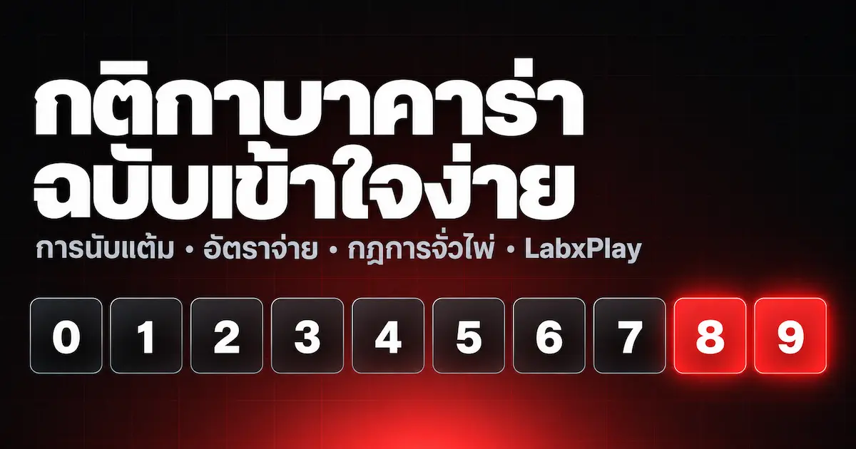 กติกาบาคาร่า: แถวตัวเลข 0 ถึง 9 โดยเน้น 8 และ 9 ซึ่งเป็นไพ่ป๊อก – LabxPlay
