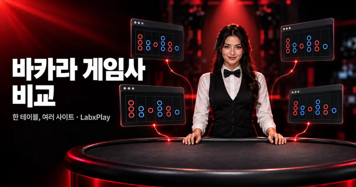 하나의 라이브 바카라 테이블이 여러 사이트에 동시에 송출되어 같은 그림을 보여 주는 모습 – LabxPlay
